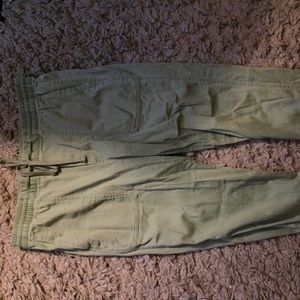 Army Green Gap drawstring cropped pants
